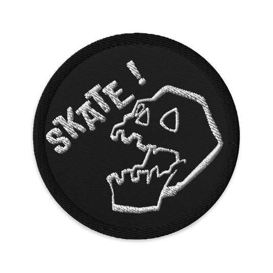 Skate Skull Embroidered Patch